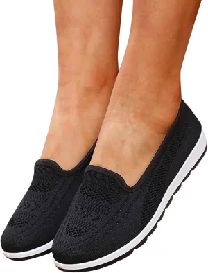 Hbeylia Women's Platform Slip On Loafers Wedge Ballet Flats For Women Ladies Casual Closed Round Toe Comfortable Lightweight Non Slip Canvas Sneakers For Work Nurse Outdoor
