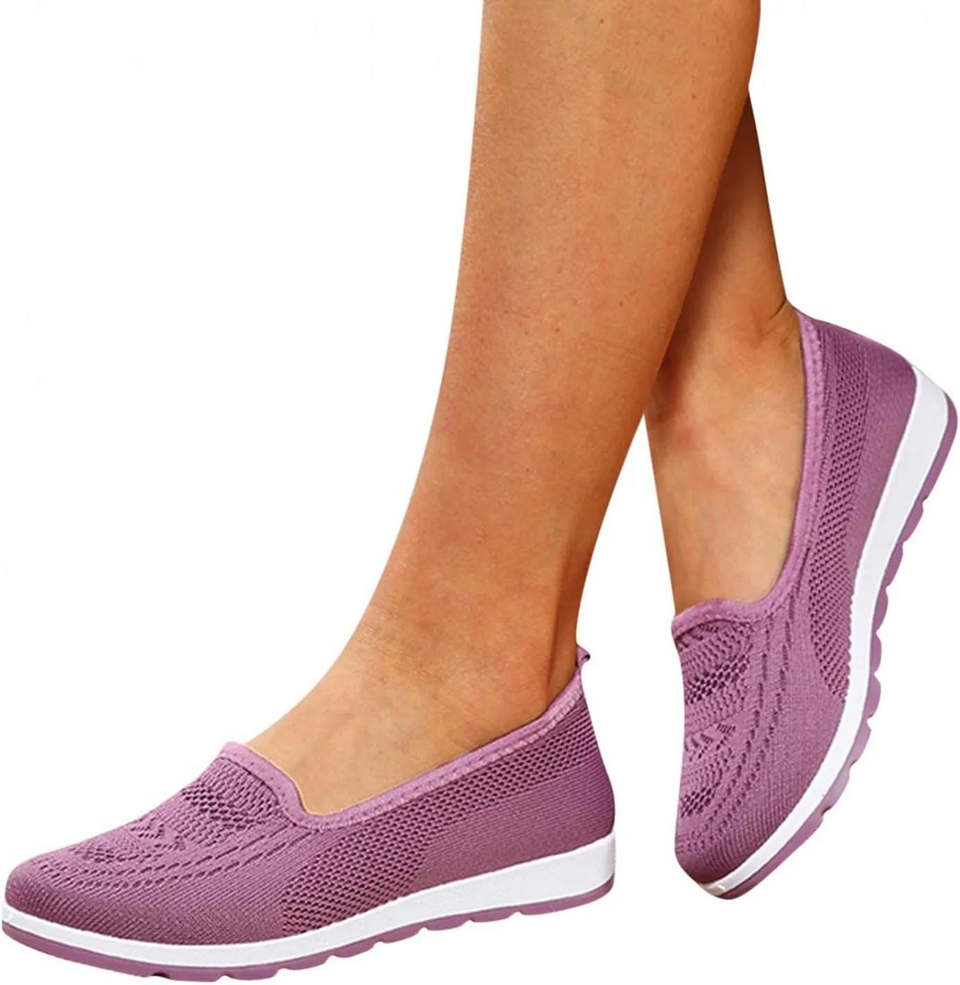 Hbeylia Women's Platform Slip On Loafers Wedge Ballet Flats For Women Ladies Casual Closed Round Toe Comfortable Lightweight Non Slip Canvas Sneakers For Work Nurse Outdoor