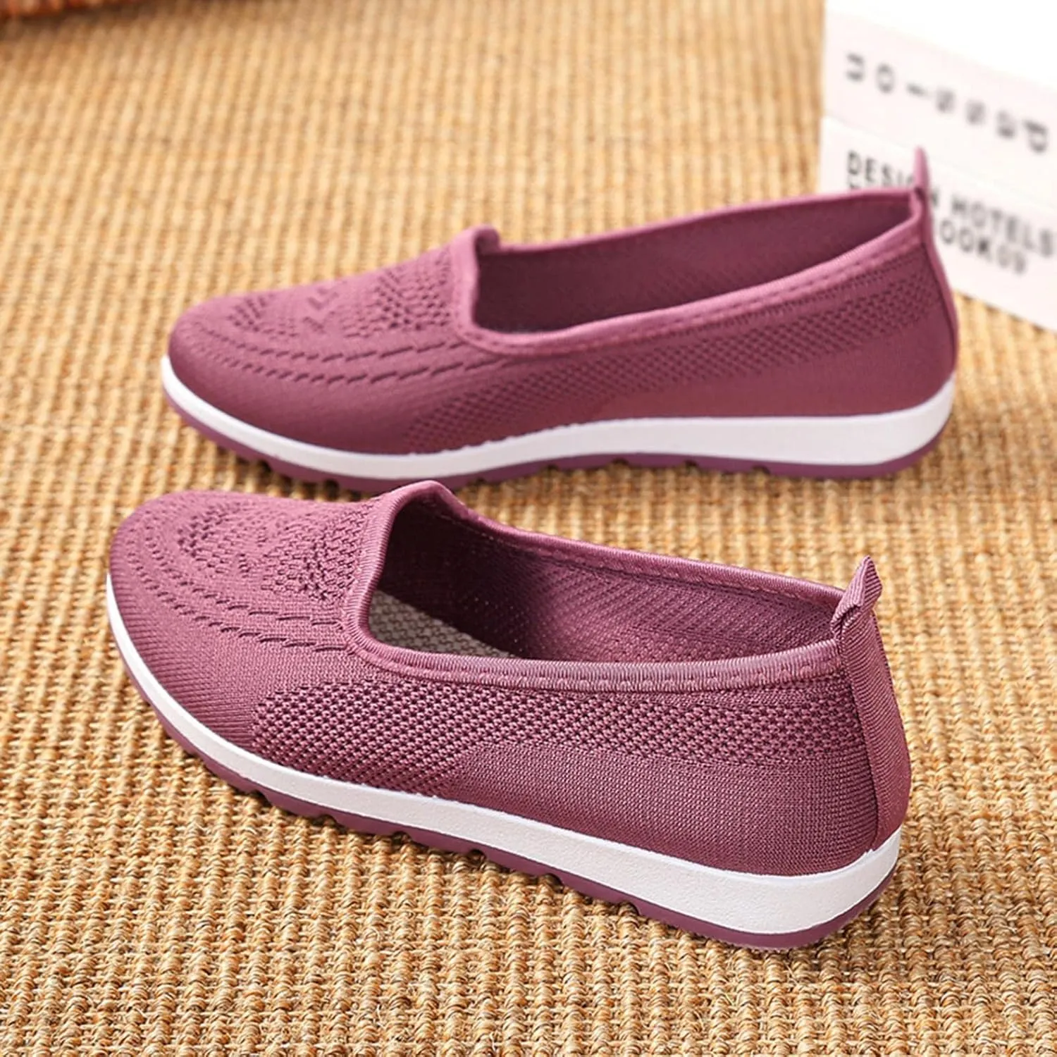 Hbeylia Women's Platform Slip On Loafers Wedge Ballet Flats For Women Ladies Casual Closed Round Toe Comfortable Lightweight Non Slip Canvas Sneakers For Work Nurse Outdoor