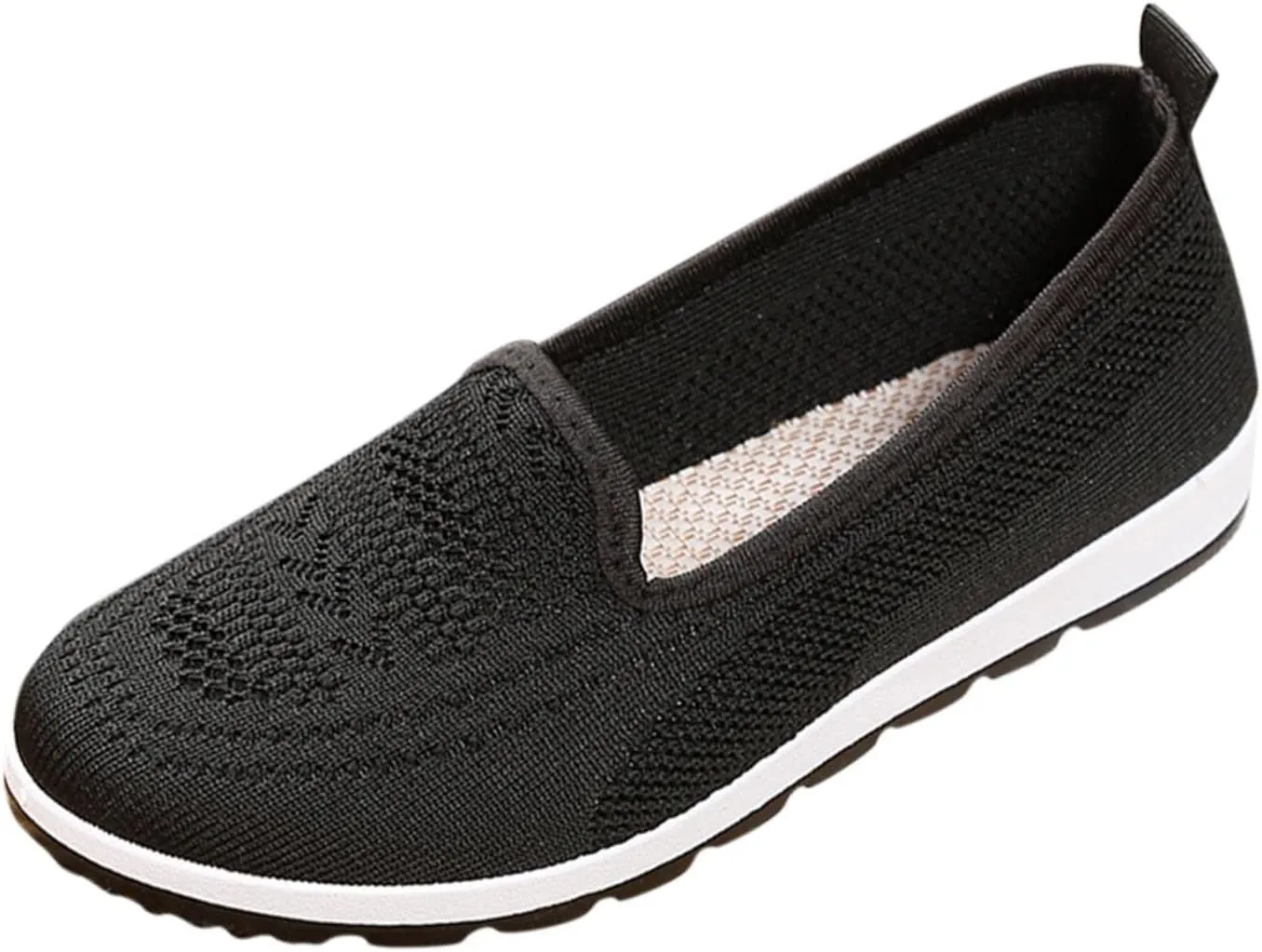 Hbeylia Women's Platform Slip On Loafers Wedge Ballet Flats For Women Ladies Casual Closed Round Toe Comfortable Lightweight Non Slip Canvas Sneakers For Work Nurse Outdoor
