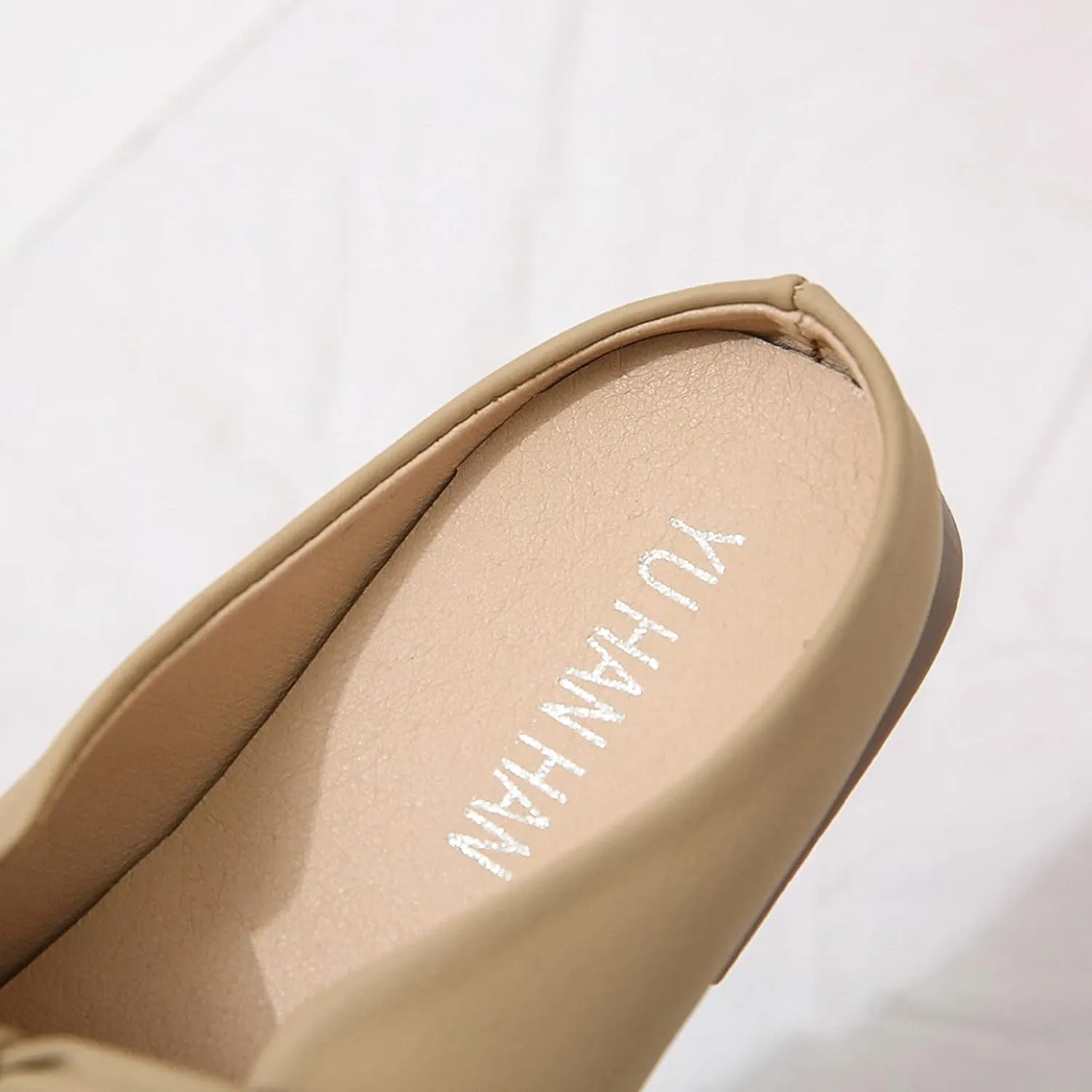 Hbeylia Women's Slip On Mules Loafers Fashion Bowknot Round Head Chunky Low Heels Shoes Comfortable Backless Casual Loafers Breathable Lightweight Non Slip Dress Ballet Flats Walking Shoes