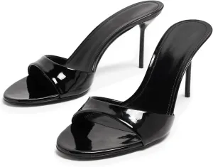 heelchic Women’s High Stilettos Heels Slip on Heeled Slides Sandals, Open Pointed Toe Mules for Women Sexy Dress Pumps Prom Dance Shoes