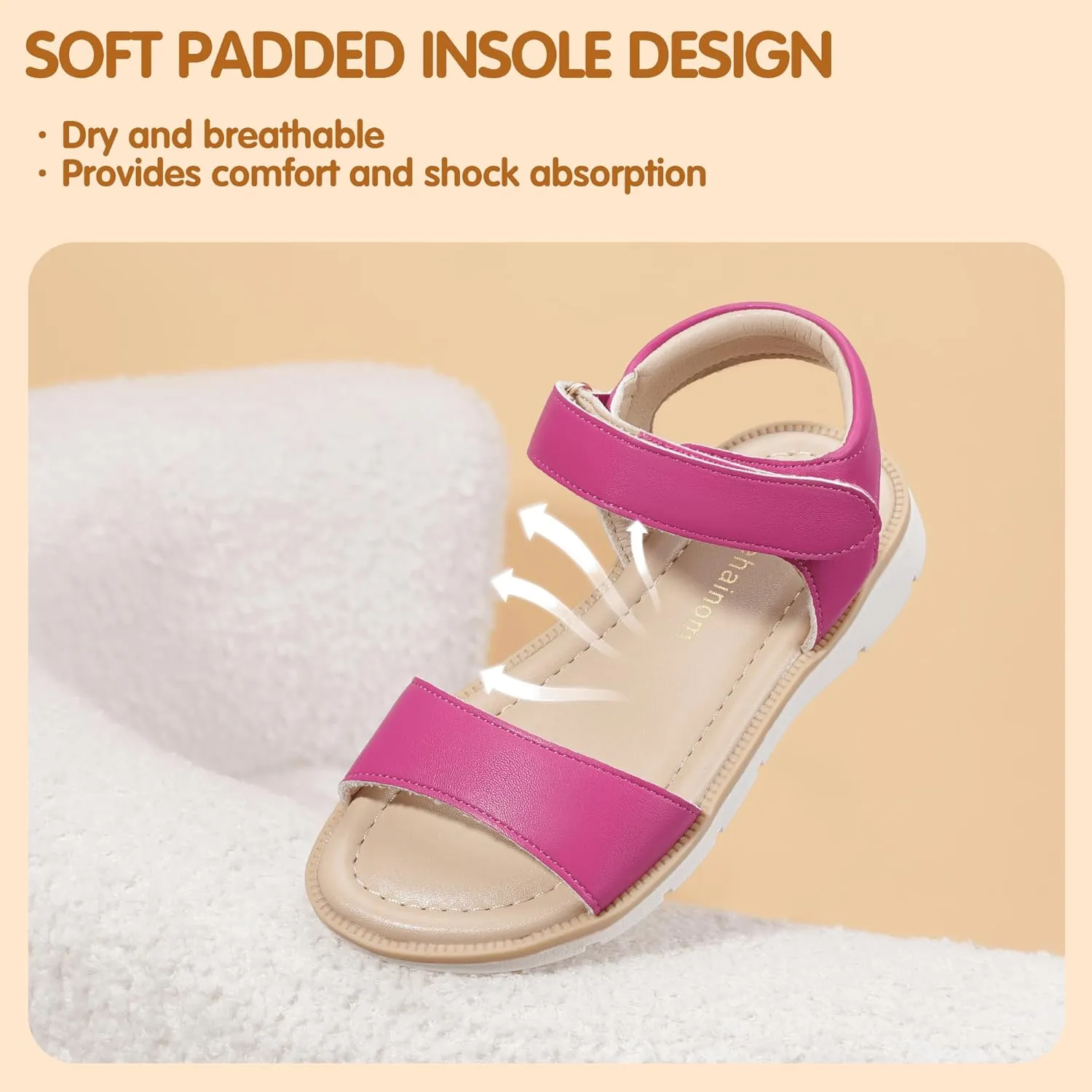 Hehainom Girls Sandals Comfortable Open Toe Flats Little Big Kids Summer Shoes