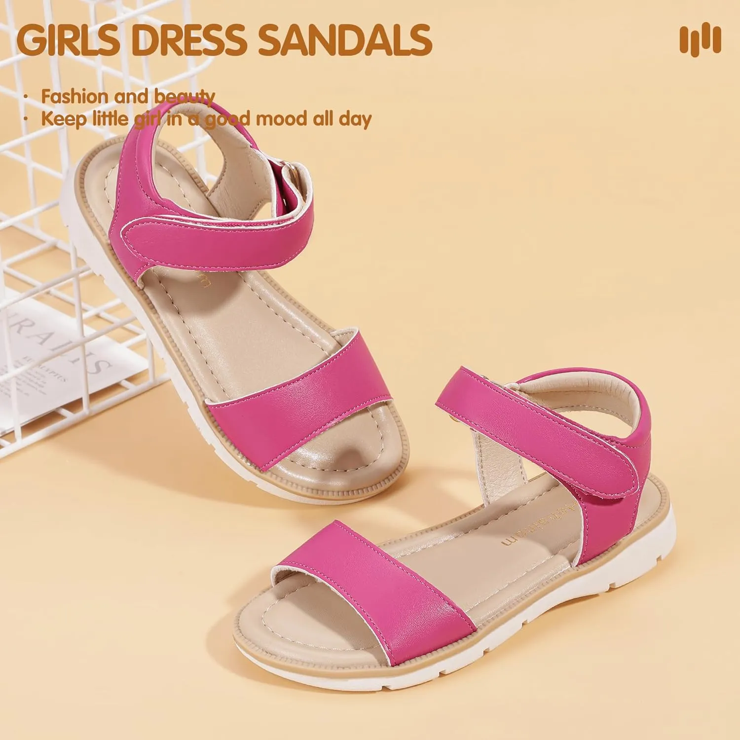 Hehainom Girls Sandals Comfortable Open Toe Flats Little Big Kids Summer Shoes