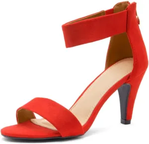 Herstyle RROSE Women's Chunky Low Heels Open Toe Ankle Strap Heeled Sandals with Back Zipper Dressy Pumps Shoes for Wedding Prom Party Office