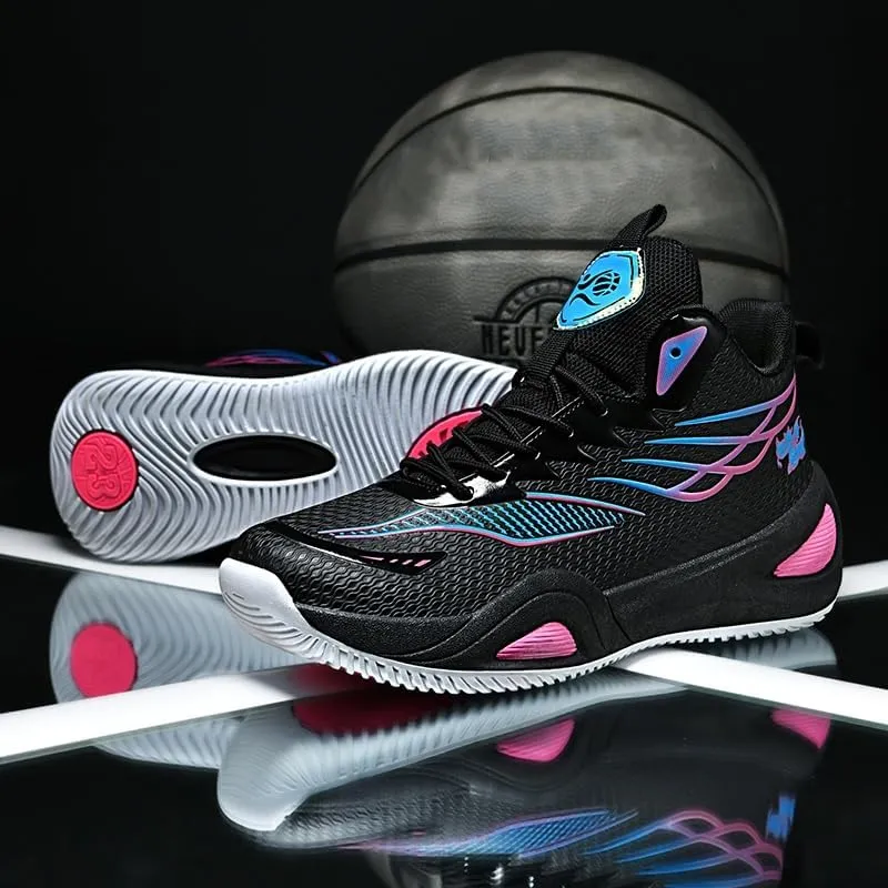 High Top Womens Mens Basketball Shoes Breathable Non Slip Unisex-Adult Outdoor Sneakers Cushioning Workout Shoes for Fitness