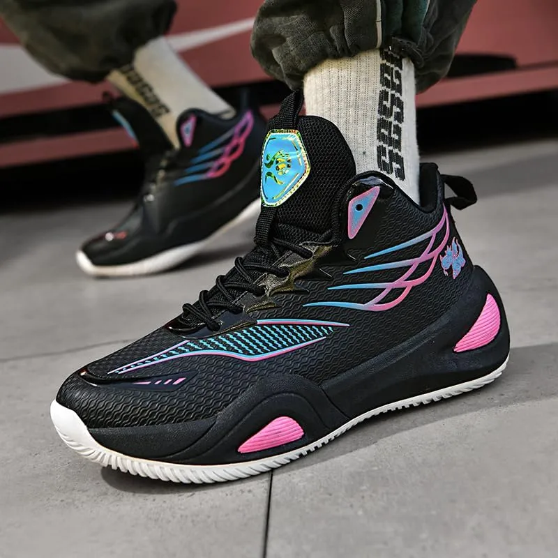 High Top Womens Mens Basketball Shoes Breathable Non Slip Unisex-Adult Outdoor Sneakers Cushioning Workout Shoes for Fitness
