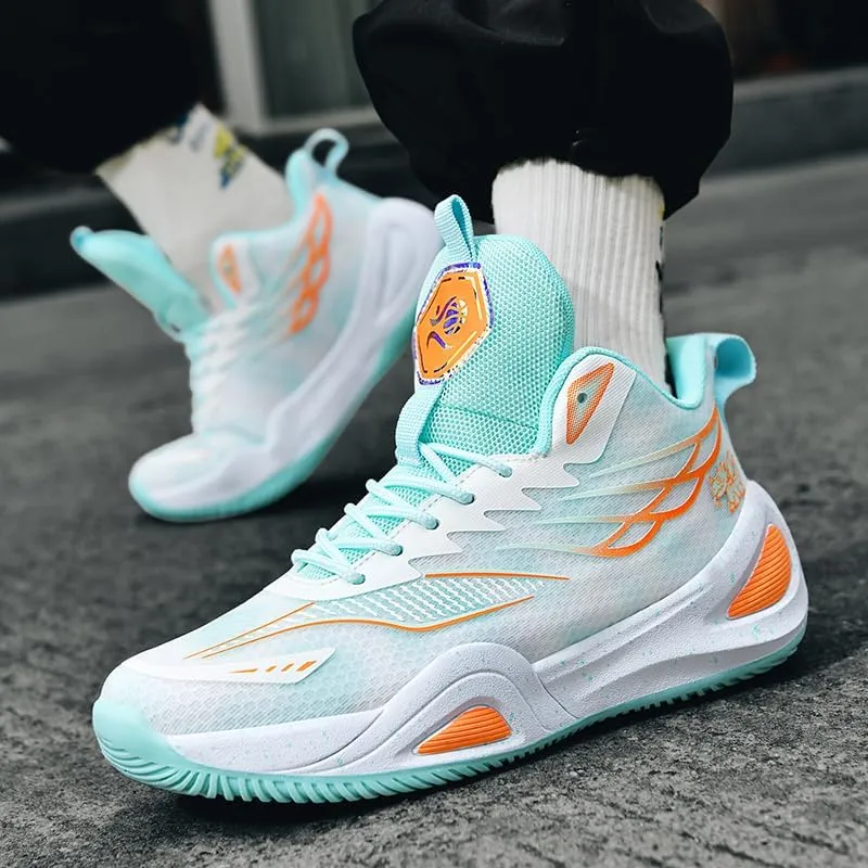 High Top Womens Mens Basketball Shoes Breathable Non Slip Unisex-Adult Outdoor Sneakers Cushioning Workout Shoes for Fitness