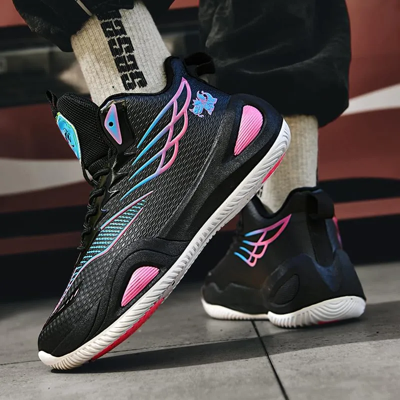 High Top Womens Mens Basketball Shoes Breathable Non Slip Unisex-Adult Outdoor Sneakers Cushioning Workout Shoes for Fitness