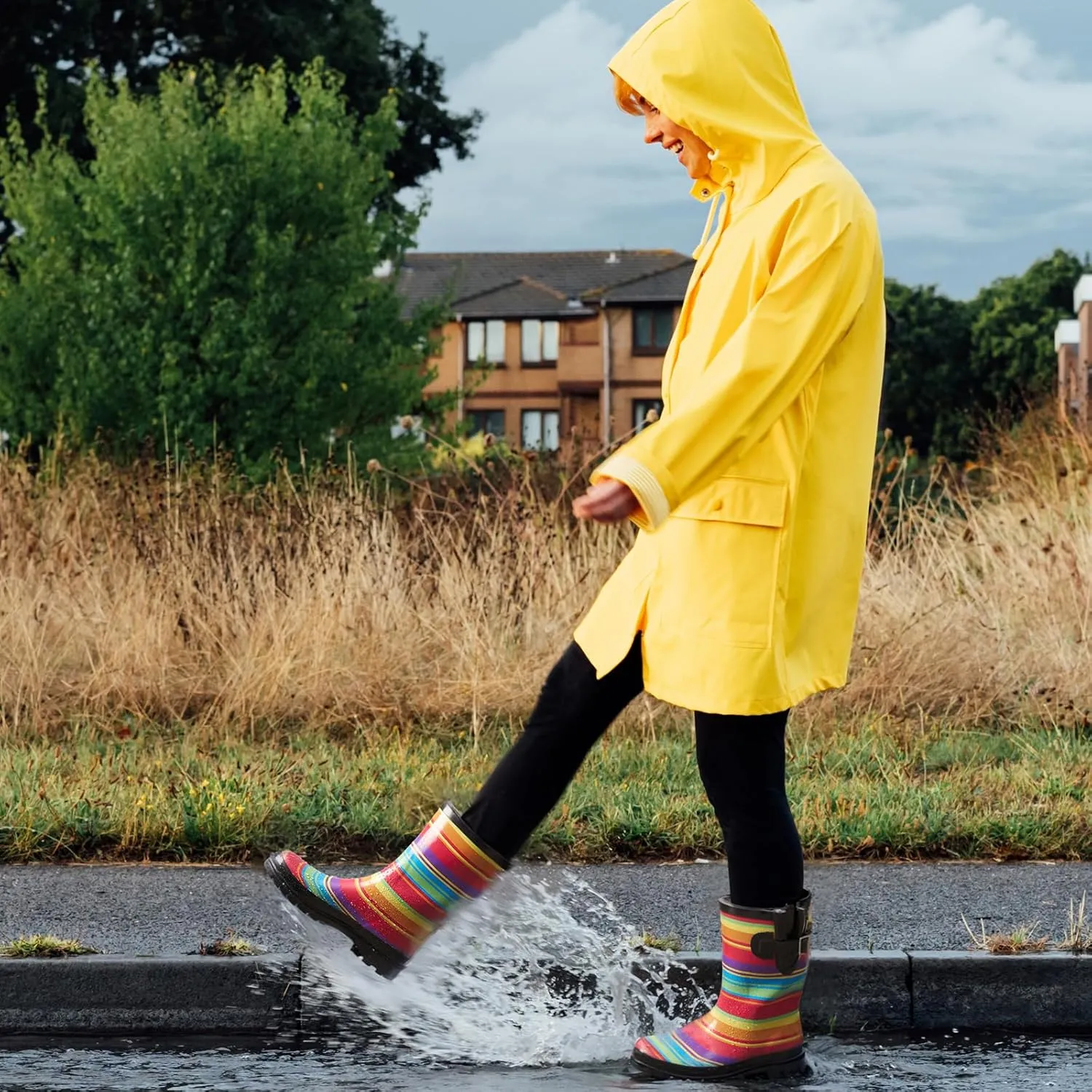 HISEA Rubber Rain Boots for Women Waterproof Garden Mud Boots