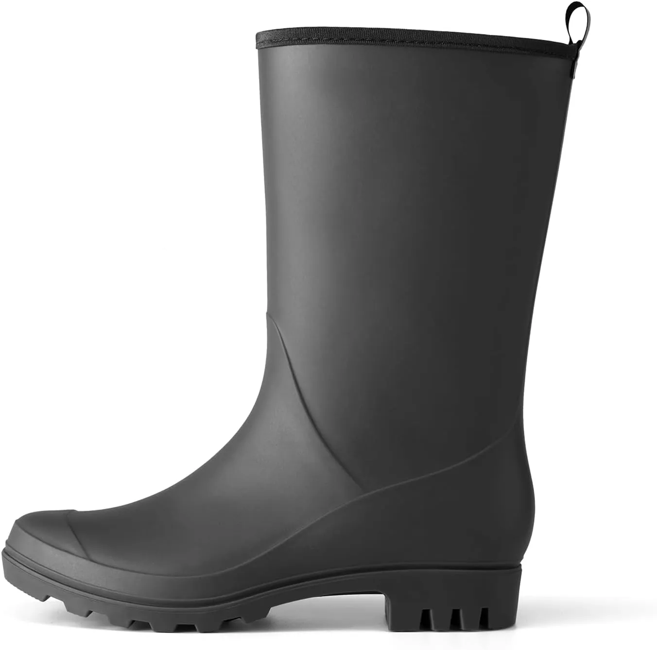 HISEA Women Rubber Boots Wide Calf Rain Boots Matte Surface Waterproof PVC Rubber Rain Boot Mid Height Rain Shoes for Outdoor Gardening Work Walking