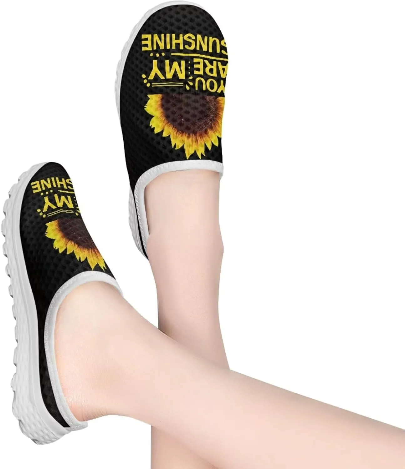 Howilath Flower Print Women's Mule Shoes Casual Garden Clogs Lightweight Slip on Sneakers Mules Sneakers with EVA Sole