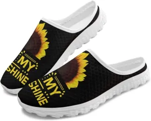 Howilath Flower Print Women's Mule Shoes Casual Garden Clogs Lightweight Slip on Sneakers Mules Sneakers with EVA Sole
