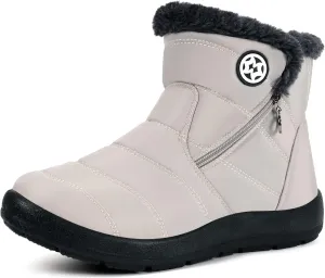 Hsyooes Womens Warm Fur Lined Winter Snow Boots Waterproof Ankle Boots Outdoor Booties Comfortable Shoes for Women
