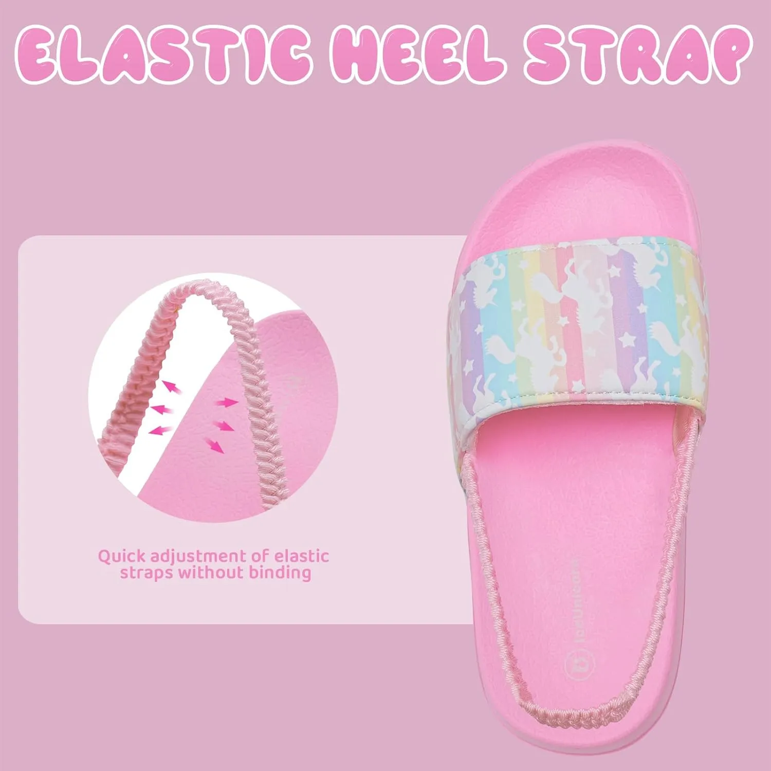 IceUnicorn Kids Girls Slide Sandals Toddler Slippers Boys Non-slip Summer Casual Beach Water Shoes for Indoor & Outdoor