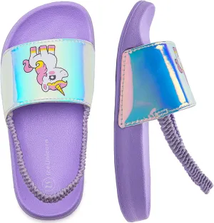IceUnicorn Kids Girls Slide Sandals Toddler Slippers Boys Non-slip Summer Casual Beach Water Shoes for Indoor & Outdoor