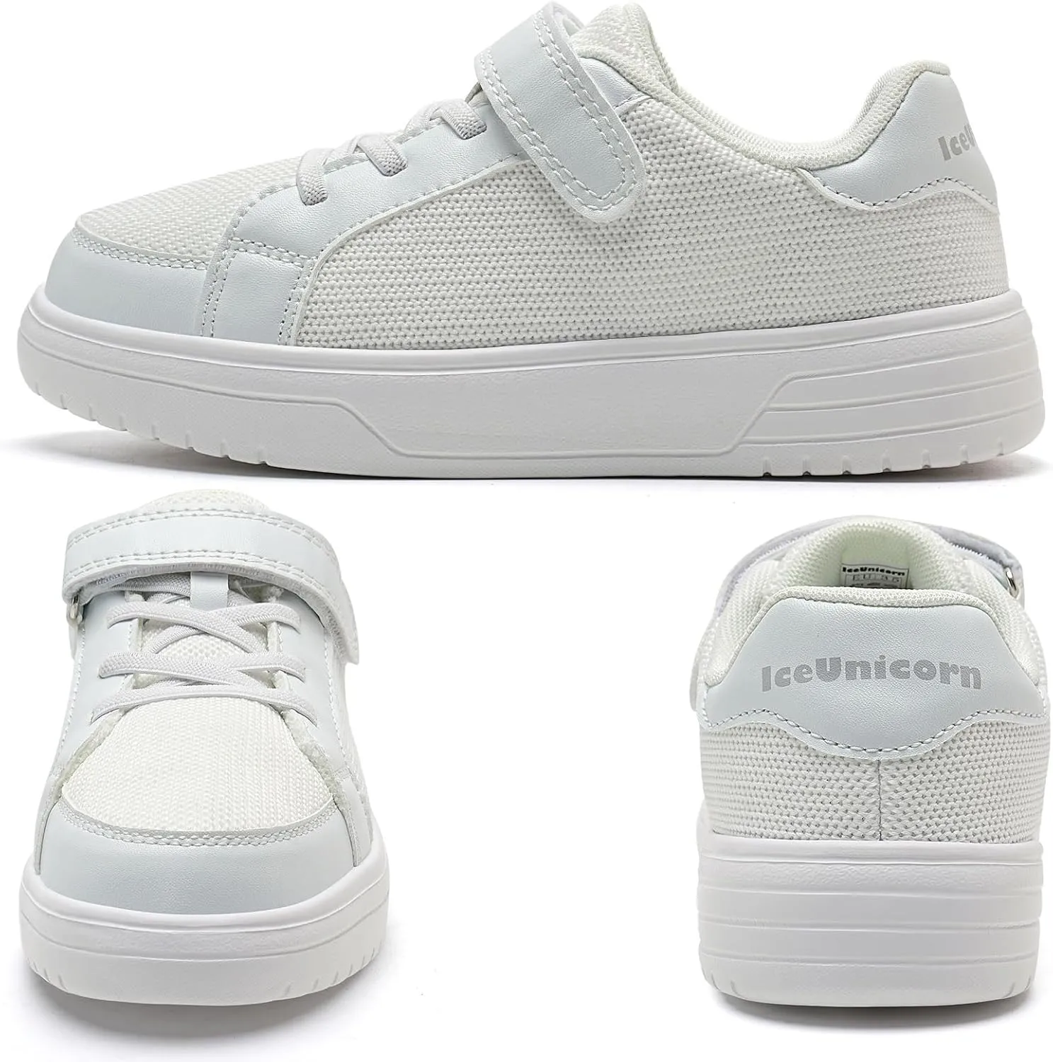 IceUnicorn Kids Girls Sneakers Lightweight Causal Walking Shoes Low Top Elastic Lace Sneaker with Hook and Loop(Toddler/Little Kid/Big Kid)