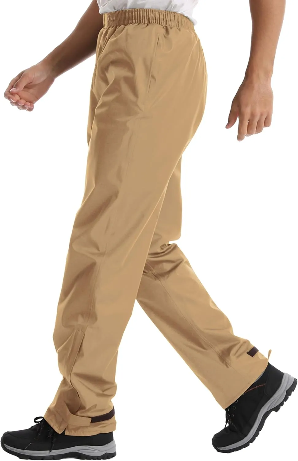iCreek Men's Rain Pants Waterproof Over Pants Windproof Lightweight Hiking Pants Work Rain Outdoor for Golf, Fishing