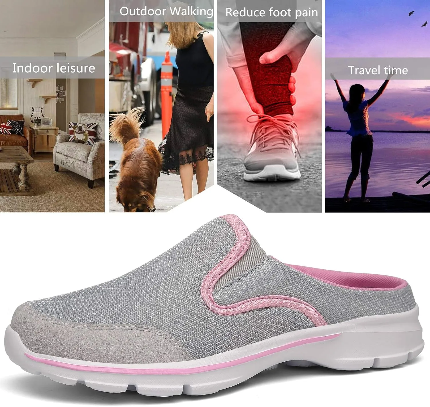 INMINPIN Unisex Slippers Casual Clog House Shoes Comfort Slip-On Walking Mules with Indoor Outdoor Anti-Skid Sole for Men and Women