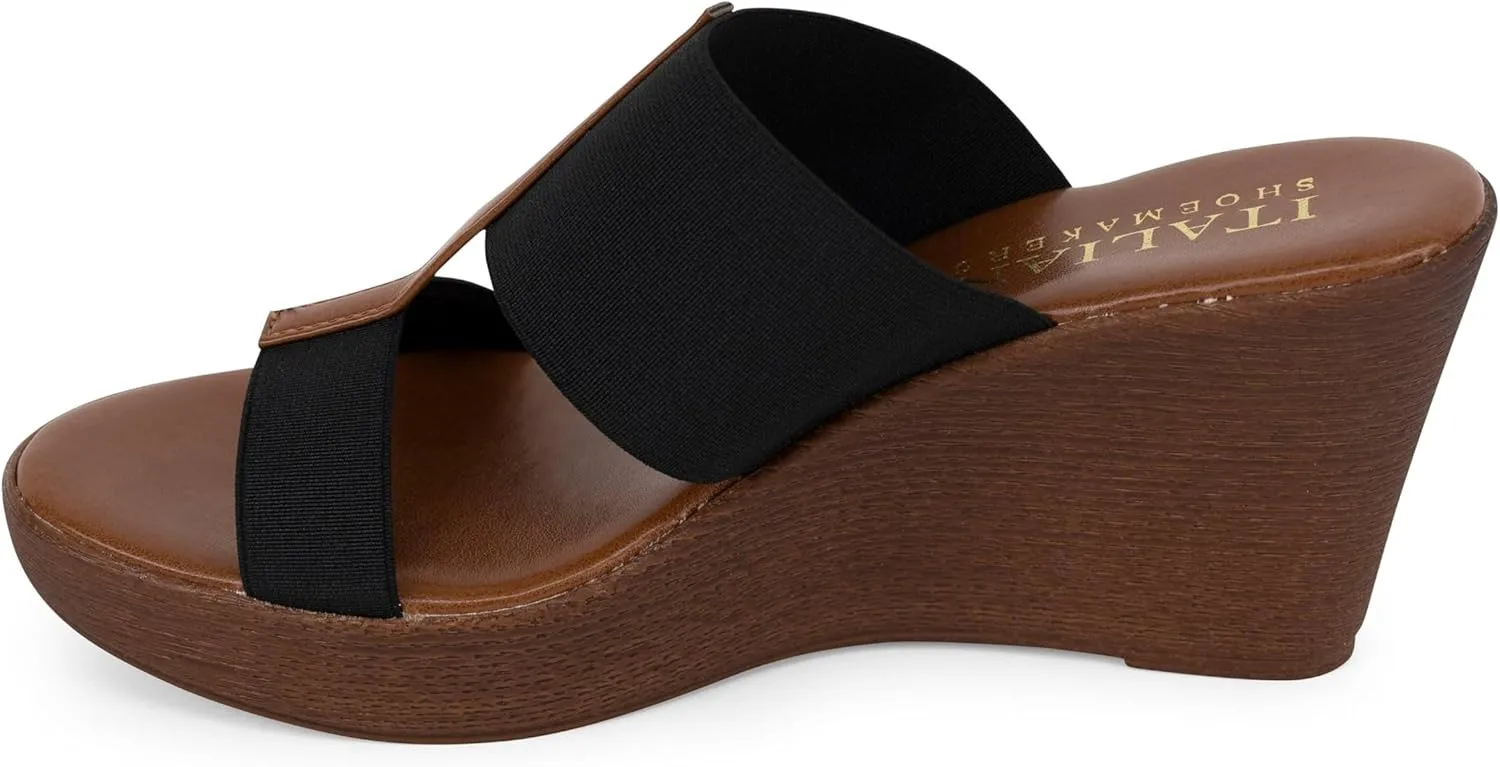 ITALIAN SHOEMAKERS Daizy Womens Elastic Wedge Sandal