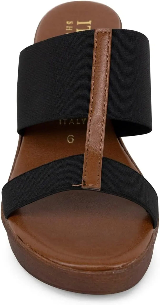 ITALIAN SHOEMAKERS Daizy Womens Elastic Wedge Sandal