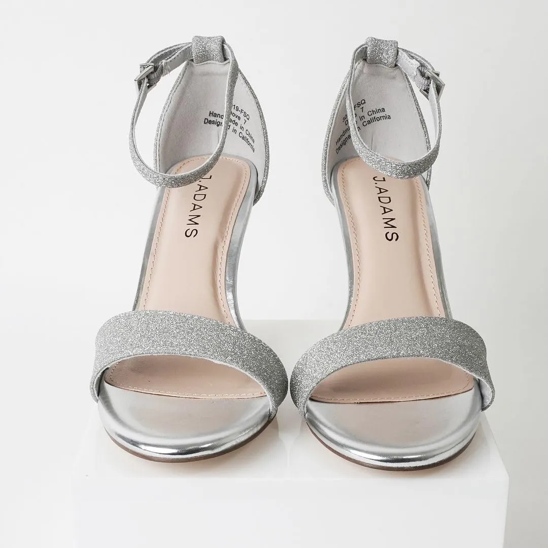 J. Adams Dove Ankle Strap Womens Stiletto For Women Sexy - Open Toe Strappy Heels, Wedding Shoes For Bride, Summer Heels and Bridal Shoes