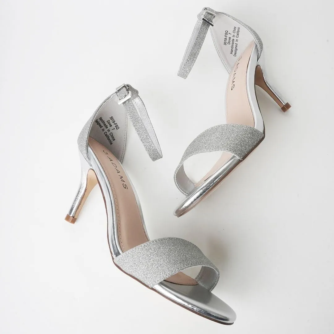 J. Adams Dove Ankle Strap Womens Stiletto For Women Sexy - Open Toe Strappy Heels, Wedding Shoes For Bride, Summer Heels and Bridal Shoes