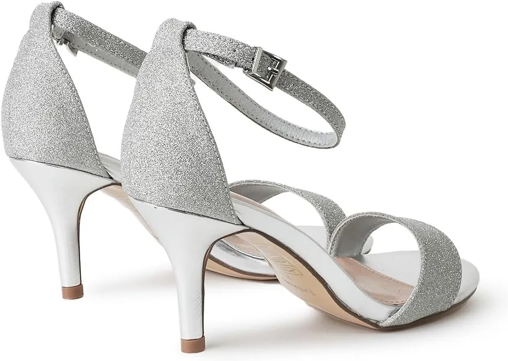 J. Adams Dove Ankle Strap Womens Stiletto For Women Sexy - Open Toe Strappy Heels, Wedding Shoes For Bride, Summer Heels and Bridal Shoes