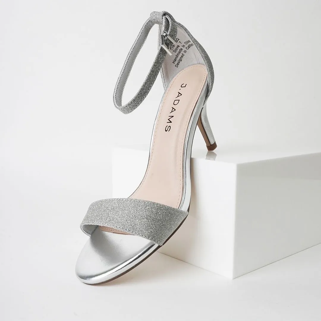 J. Adams Dove Ankle Strap Womens Stiletto For Women Sexy - Open Toe Strappy Heels, Wedding Shoes For Bride, Summer Heels and Bridal Shoes