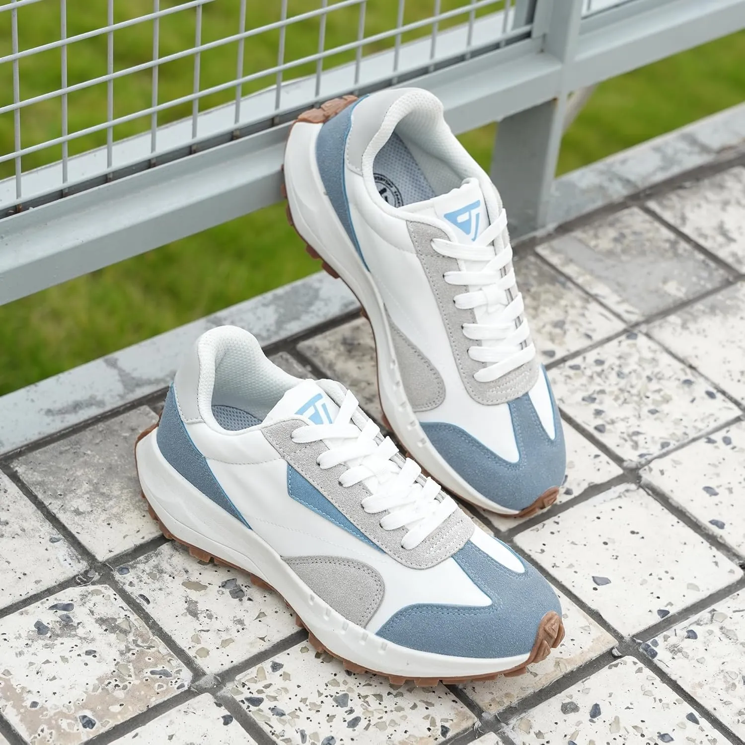 JABASIC Women Lace Up Fashion Sneakers Comfortable Vintage Walking Sports Shoes
