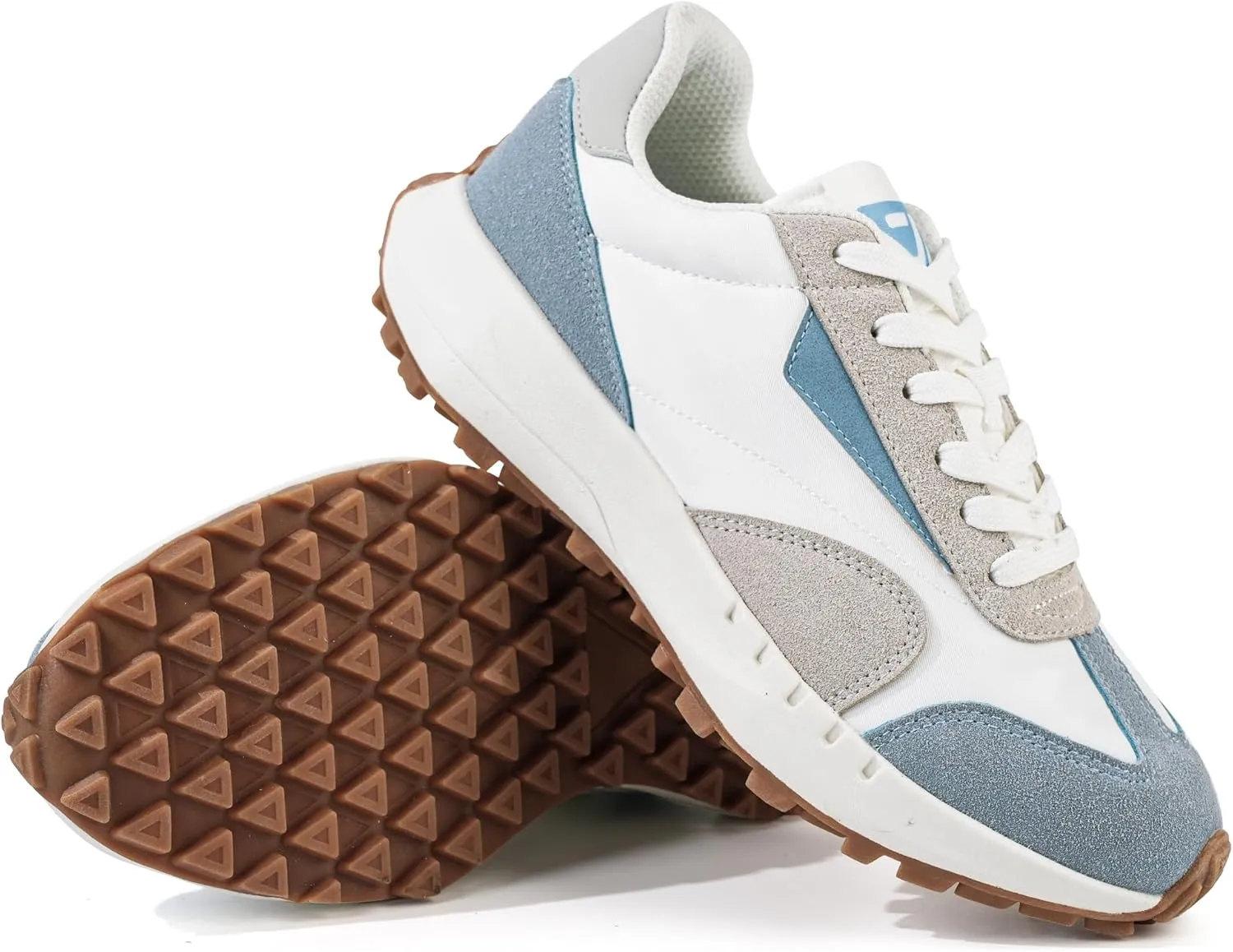 JABASIC Women Lace Up Fashion Sneakers Comfortable Vintage Walking Sports Shoes