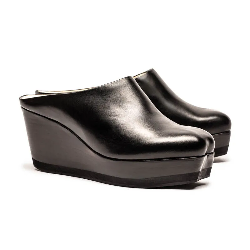JAKE Black | Leather Slip On Mule