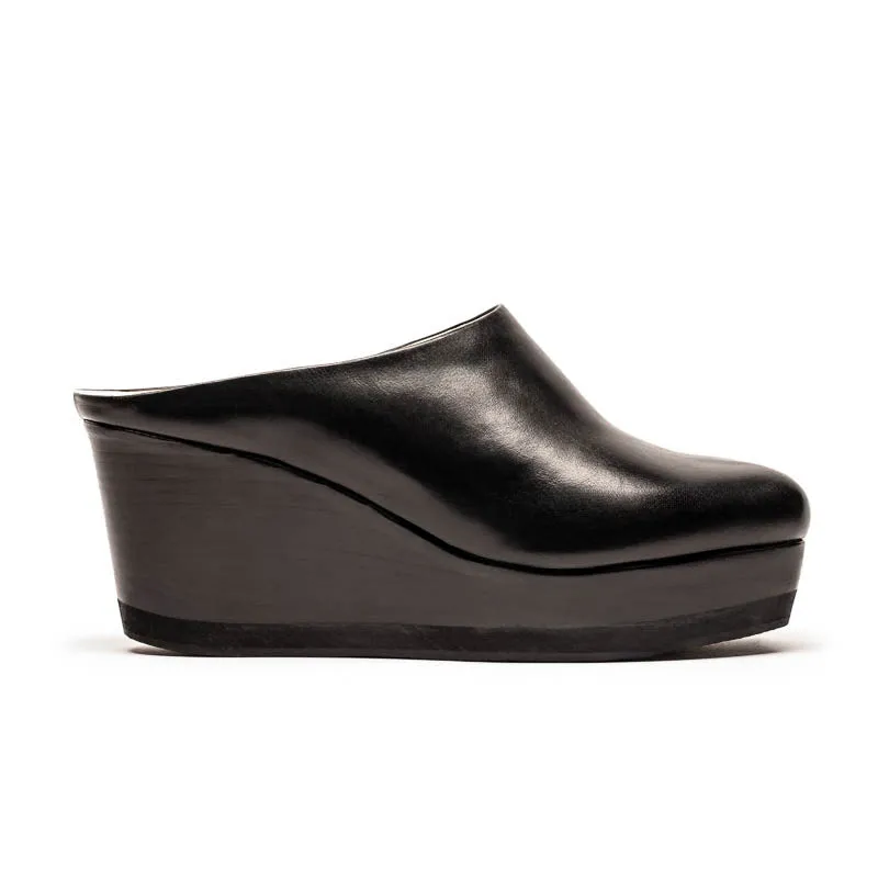 JAKE Black | Leather Slip On Mule