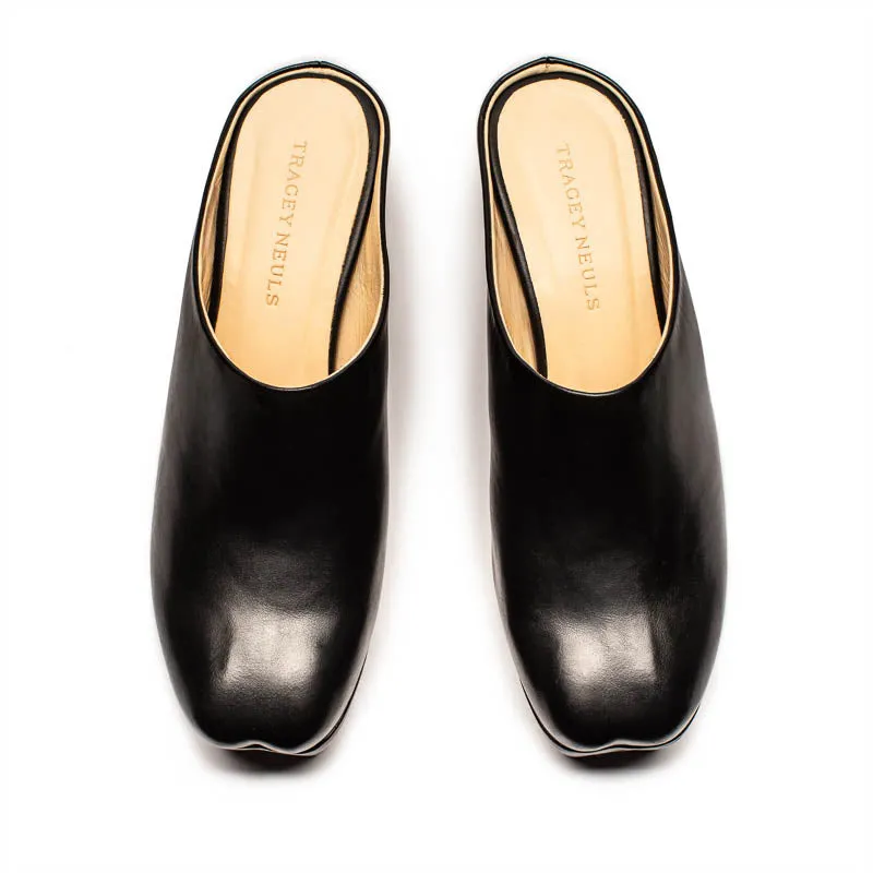JAKE Black | Leather Slip On Mule