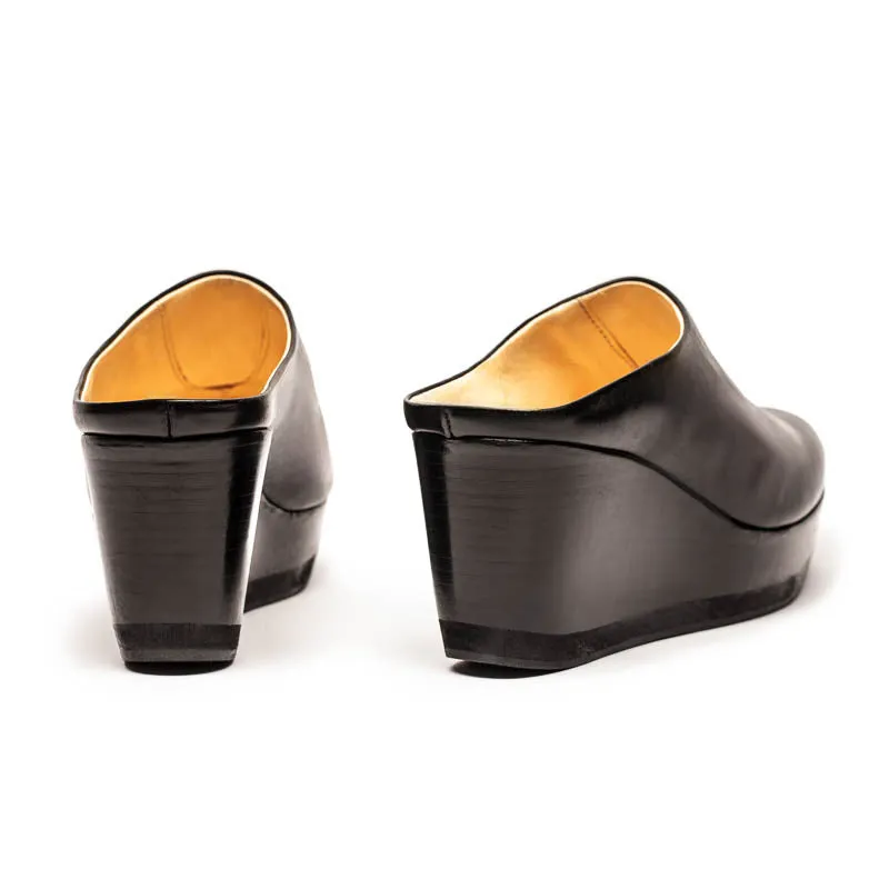 JAKE Black | Leather Slip On Mule
