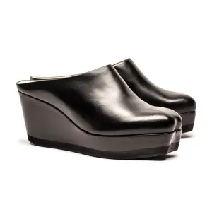 JAKE Black | Leather Slip On Mule