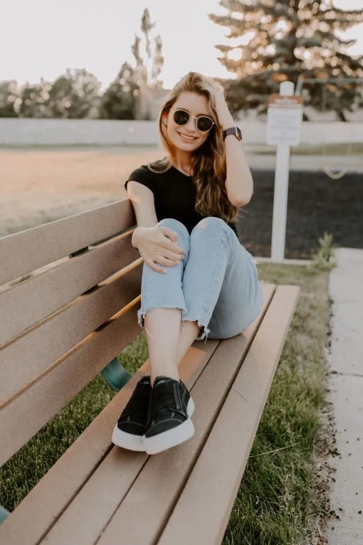 JENN ARDOR Women's Stylish Slip On Sneakers No Laces Elastic Low Top Canvas Sneakers Trendy Flats Comfortable Casual Walking Shoes