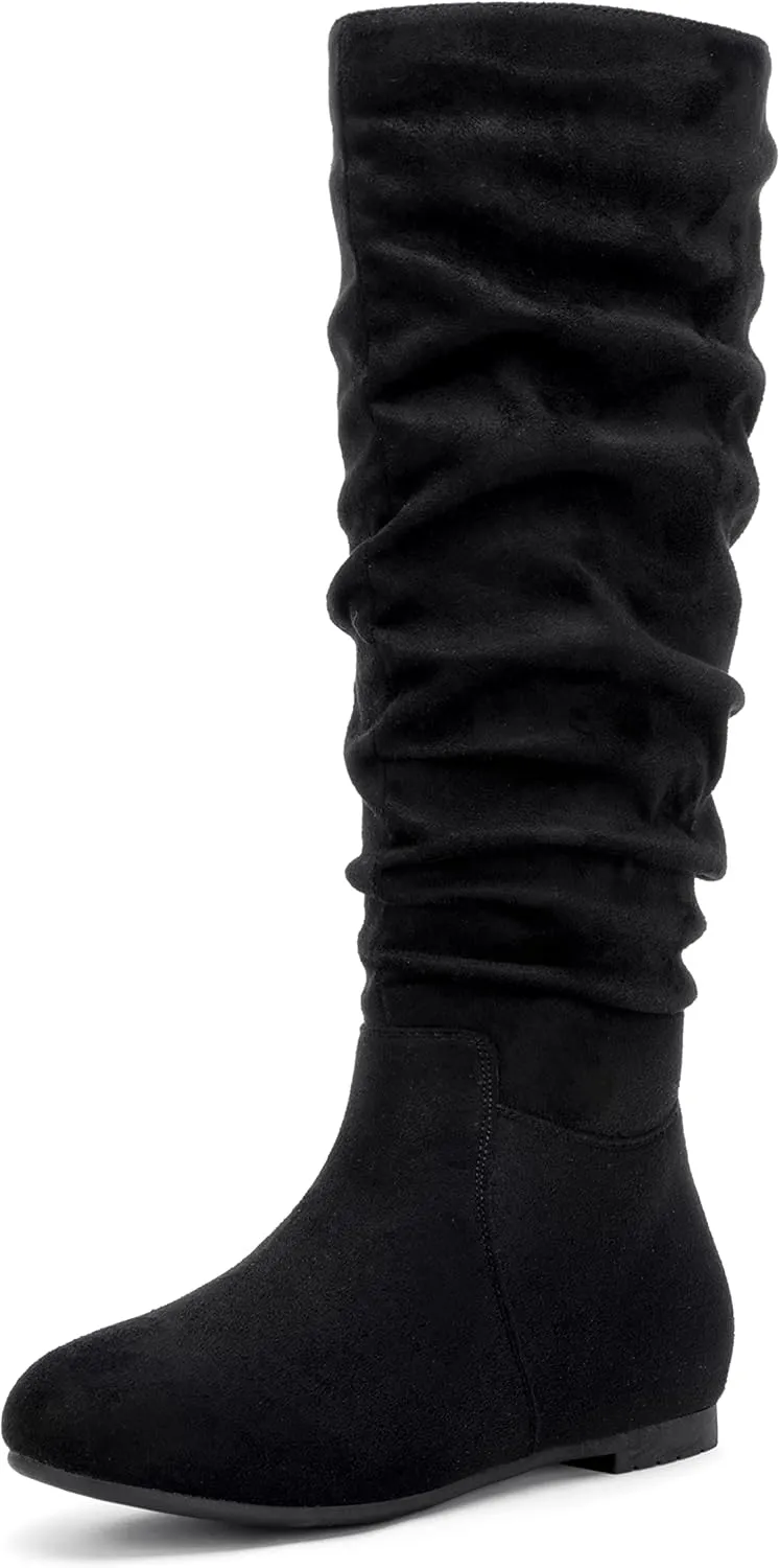 Jeossy Women's 941 Knee High Boots, Falt Slouch Boots, Tall Fall Boots Pull on