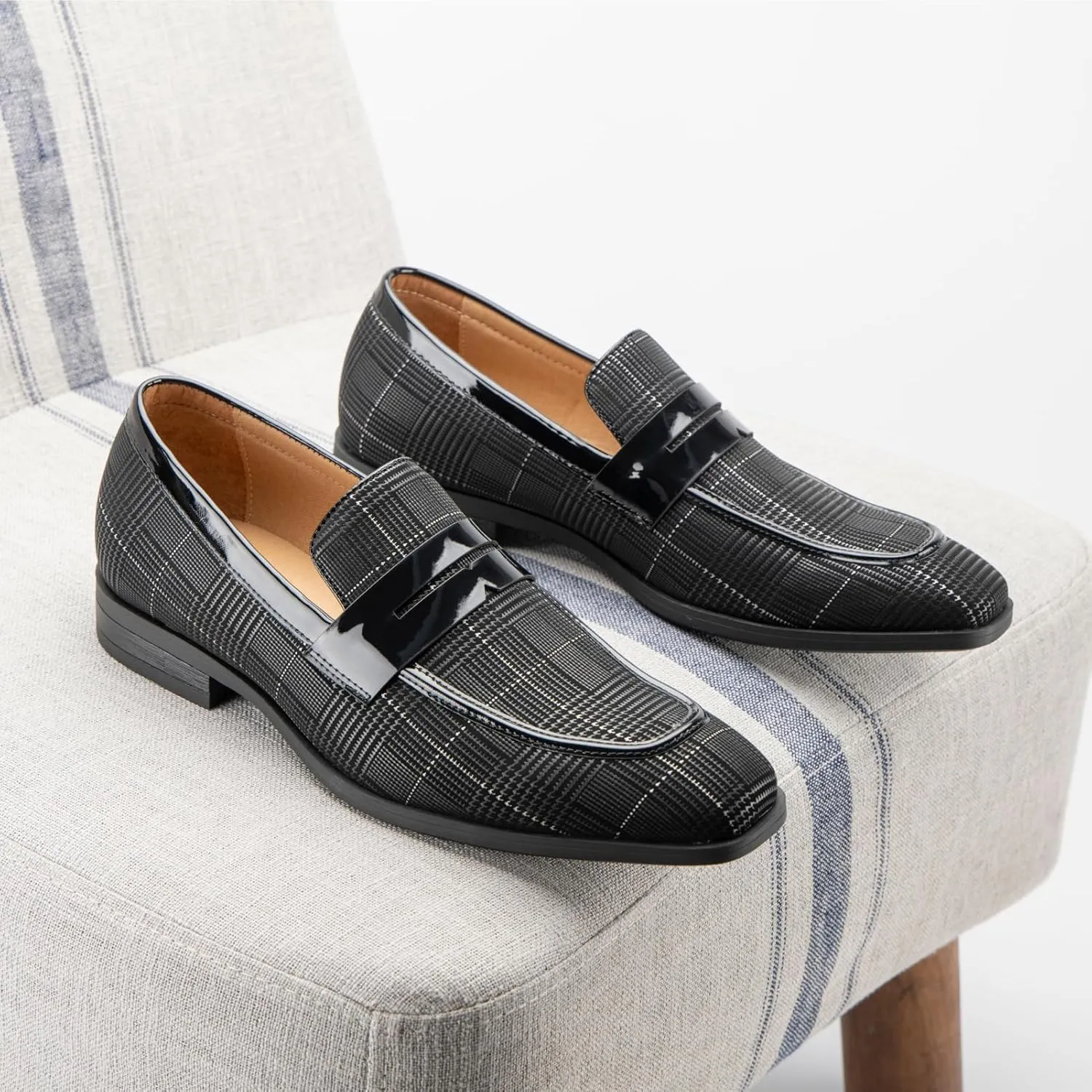 JITAI Mens Velvet Loafers Dress Shoes Loafers for Men Tuxedo Suit Shoes