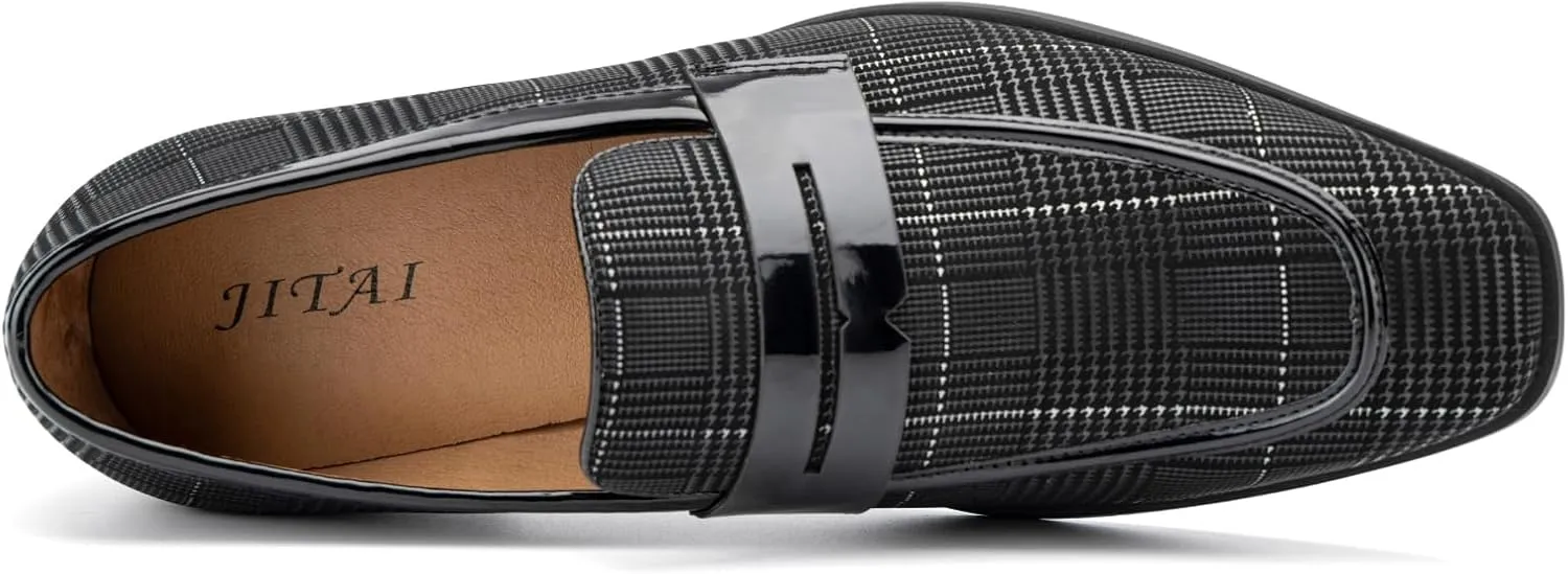 JITAI Mens Velvet Loafers Dress Shoes Loafers for Men Tuxedo Suit Shoes