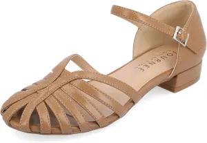 Journee Womens Joannah Mary Jane Block Heel Round Toe Flats