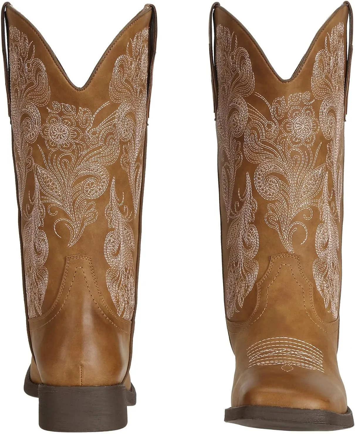 J's.o.l.e Women's Floral Embroidered Cowboy Boots Square Toe Fashion Western Cowgirl Boots