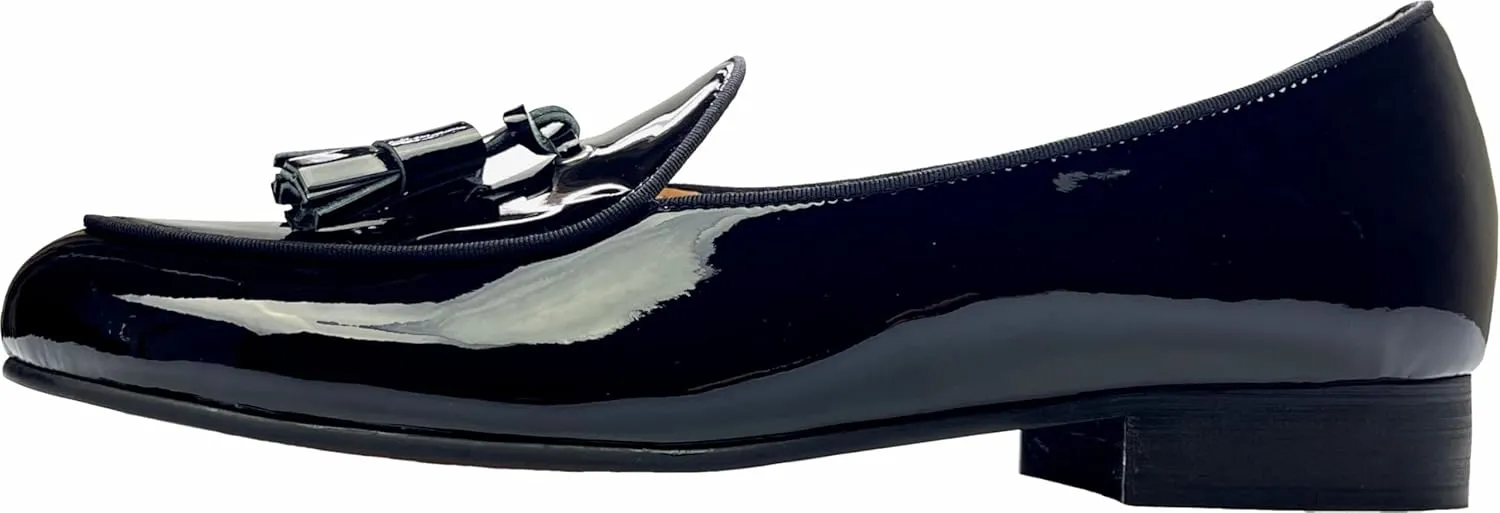 Justar Men's Leather Loafers Belgian Tuxedo Dress Shoes Slip-On Formal Prom Penny Loafers Banquet Flats