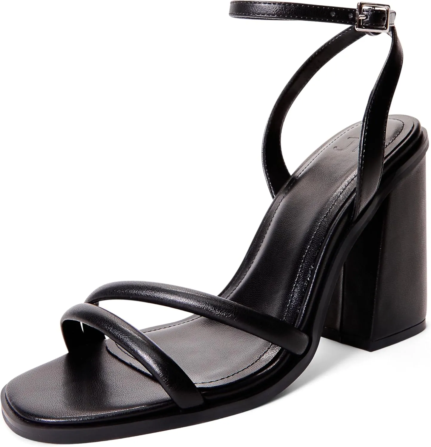 JustFab Womens High Heel Sandals Dressy Camel Womens Chunk Heel Sandals Open Toe Block Heel Women's Summer Shoes Lorelai Caged