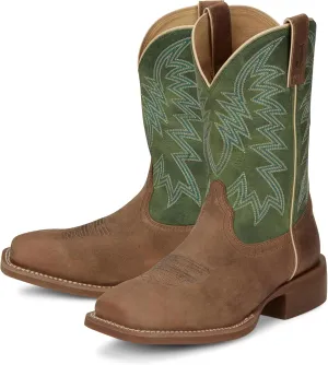 Justin Big Bucks 11” Western Boots for Men - Frontier Collection - Square Toe Leather Men’s Cowboy Boots with Comfort Footbed, Non Slip Rubber Outsole