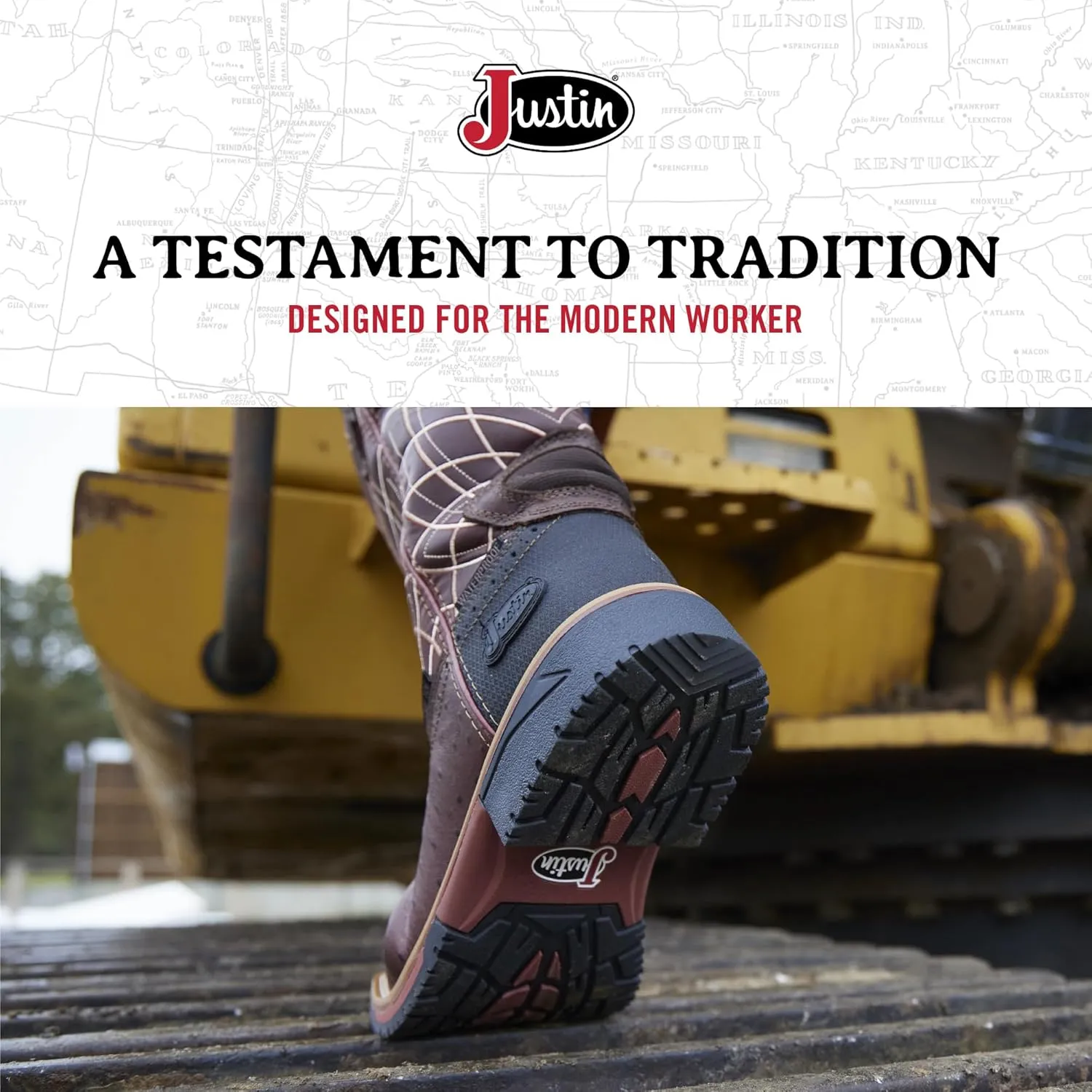 Justin Derrickman 12" Waterproof Work Boots for Men with Composite Safety Toe, Full-Grain Leather Upper, and Oil- and Slip-Resistant Rubber Outsole