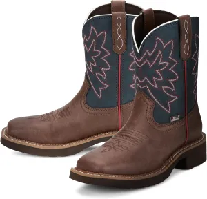 Justin Sunny 8” Cowboy Boots for Women - Gypsy Collection - Leather Women’s Cowgirl Boots with Comfort Cushion Footbed and Non Slip Rubber Outsole