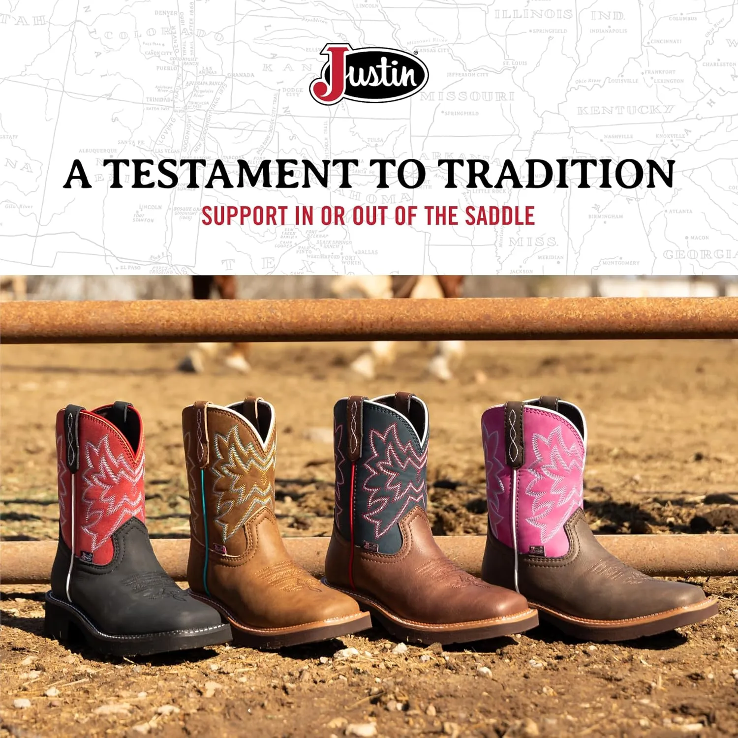 Justin Sunny 8” Cowboy Boots for Women - Gypsy Collection - Leather Women’s Cowgirl Boots with Comfort Cushion Footbed and Non Slip Rubber Outsole