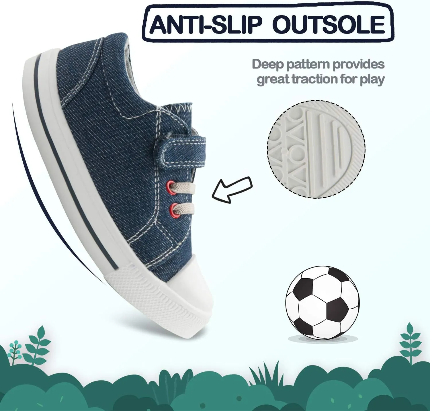 K KomForme Toddler Shoes Boys Girls Canvas Sneakers Size 4-13