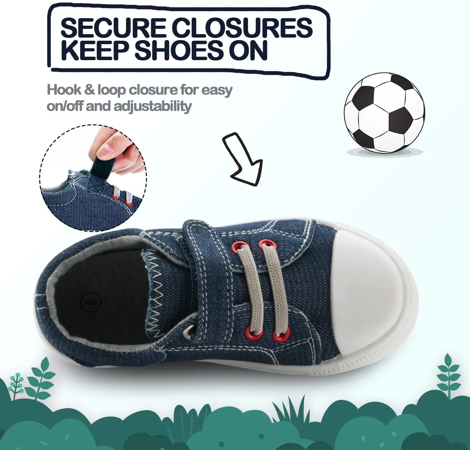 K KomForme Toddler Shoes Boys Girls Canvas Sneakers Size 4-13